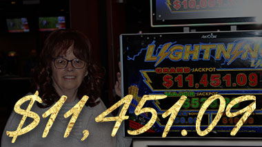 Our latest jackpot winner won $11,451.09.