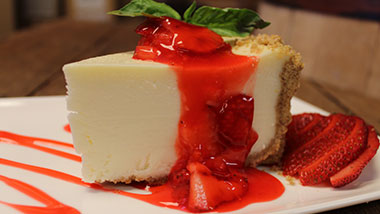 Chef's famous cheesecake at Journey steakhouse at Argosy Casino Alton.