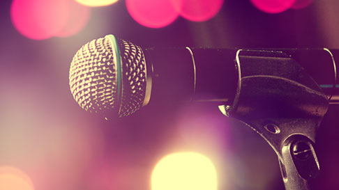 microphone and blurred lights